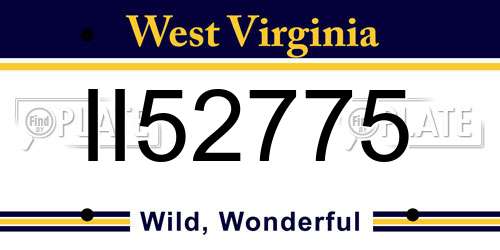 II52775 West Virginia License Plate