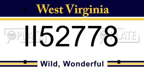 II52778 West Virginia License Plate