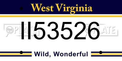 II53526 West Virginia License Plate