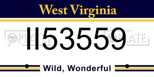 II53559 West Virginia License Plate
