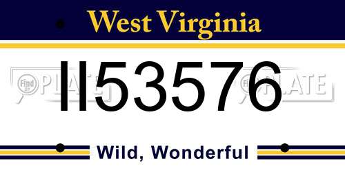 II53576 West Virginia License Plate