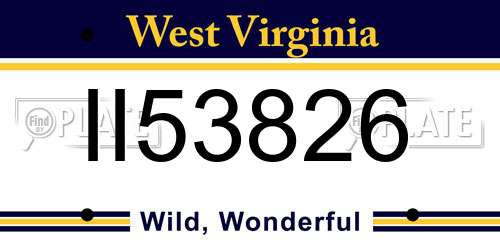 II53826 West Virginia License Plate
