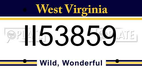 II53859 West Virginia License Plate