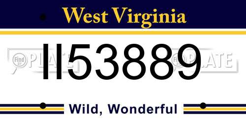 II53889 West Virginia License Plate