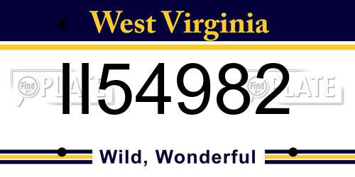 II54982 West Virginia License Plate
