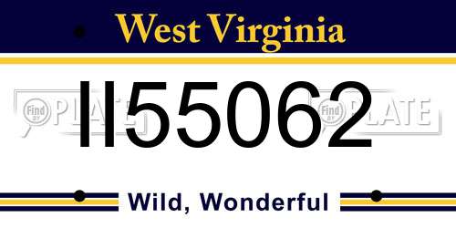 II55062 West Virginia License Plate