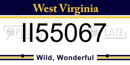 II55067 West Virginia License Plate