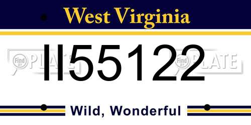 II55122 West Virginia License Plate