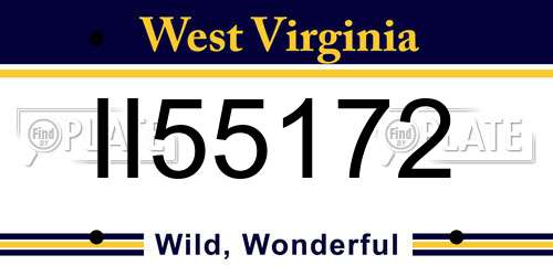 II55172 West Virginia License Plate