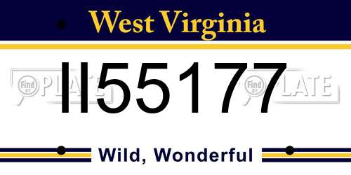 II55177 West Virginia License Plate