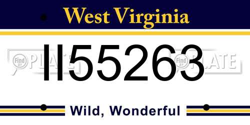 II55263 West Virginia License Plate