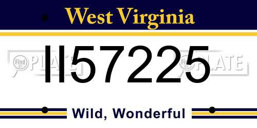 II57225 West Virginia License Plate