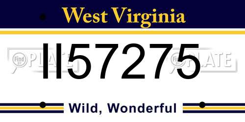 II57275 West Virginia License Plate