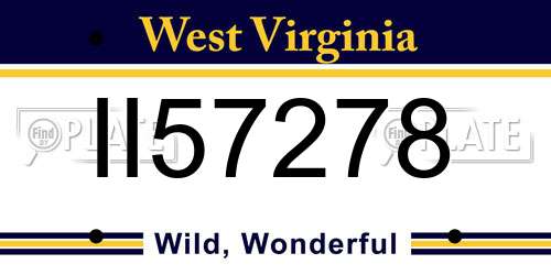 II57278 West Virginia License Plate