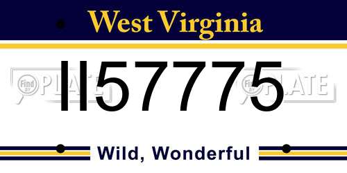 II57775 West Virginia License Plate