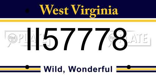 II57778 West Virginia License Plate