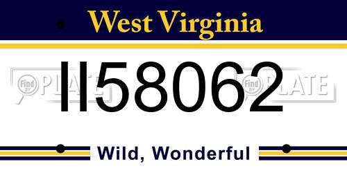II58062 West Virginia License Plate