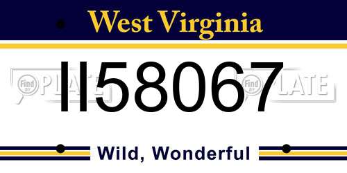 II58067 West Virginia License Plate