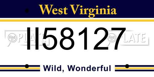 II58127 West Virginia License Plate
