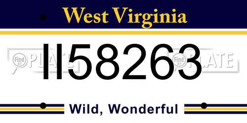II58263 West Virginia License Plate