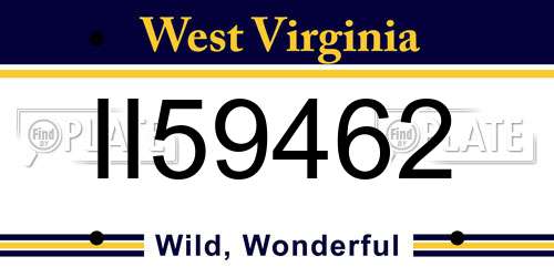II59462 West Virginia License Plate