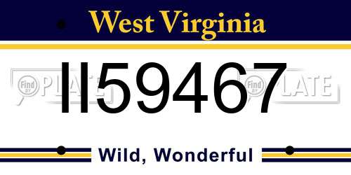 II59467 West Virginia License Plate