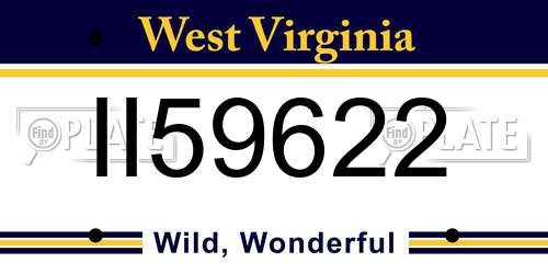 II59622 West Virginia License Plate