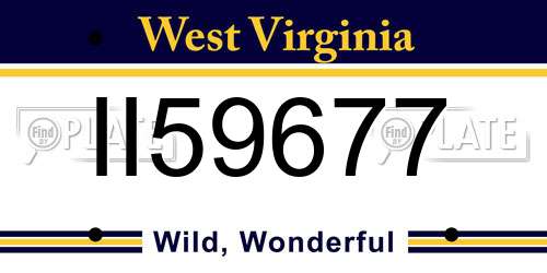 II59677 West Virginia License Plate