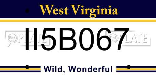 II5B067 West Virginia License Plate