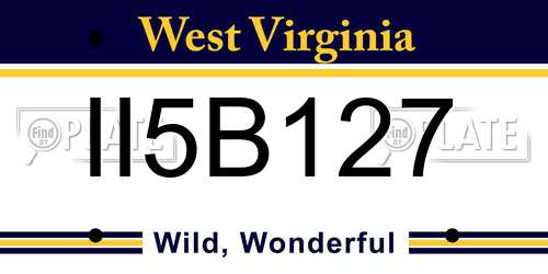 II5B127 West Virginia License Plate