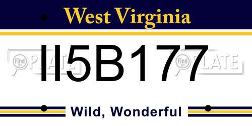II5B177 West Virginia License Plate