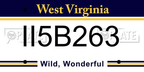 II5B263 West Virginia License Plate