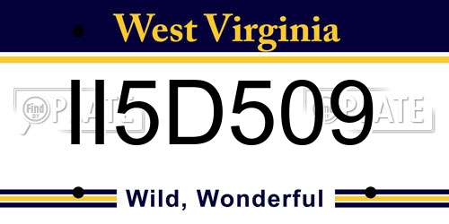 II5D509 West Virginia License Plate