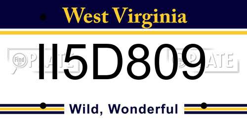 II5D809 West Virginia License Plate