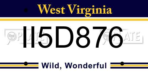 II5D876 West Virginia License Plate