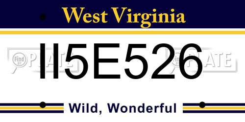 II5E526 West Virginia License Plate