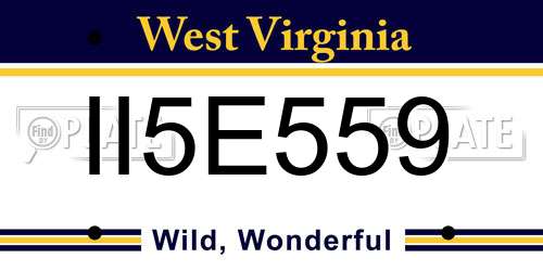 II5E559 West Virginia License Plate