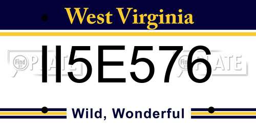 II5E576 West Virginia License Plate
