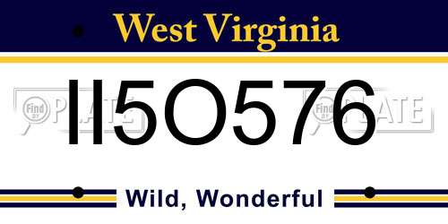 II5O576 West Virginia License Plate