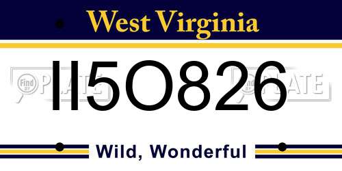 II5O826 West Virginia License Plate