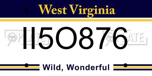 II5O876 West Virginia License Plate