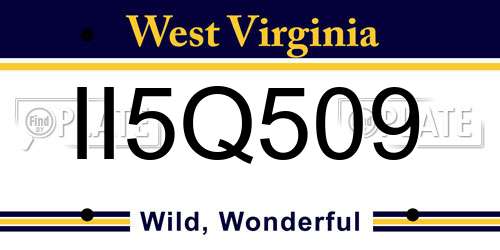 II5Q509 West Virginia License Plate