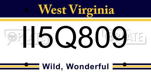 II5Q809 West Virginia License Plate