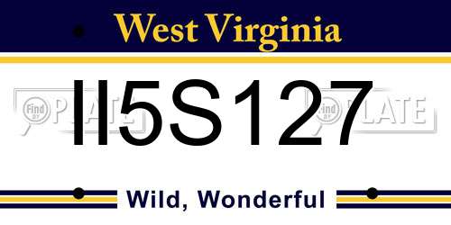II5S127 West Virginia License Plate
