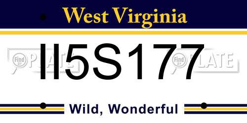 II5S177 West Virginia License Plate