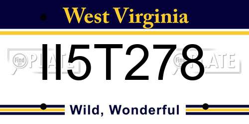 II5T278 West Virginia License Plate