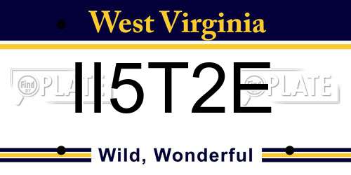 II5T2E West Virginia License Plate
