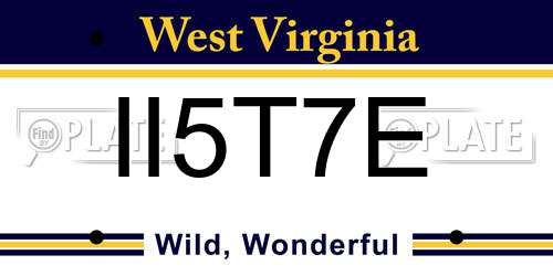 II5T7E West Virginia License Plate