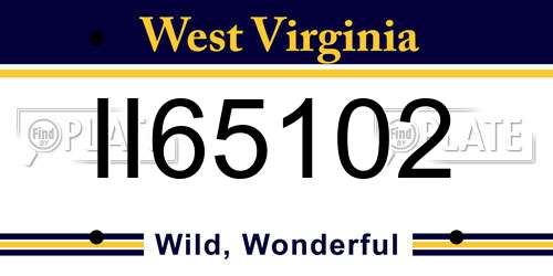 II65102 West Virginia License Plate