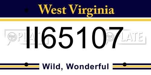 II65107 West Virginia License Plate
